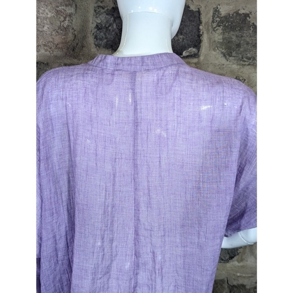 Onetheland Light Purple Blouse‎ Pull Over Twist Front Roll Sleeve Woman's Large - Picture 6 of 12